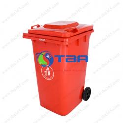 Thùng rác nhựa công nghiệp phân loại rác 240 Lít màu đỏ