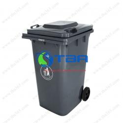 Thùng rác nhựa 240L màu đen chuyên dùng công nghiệp