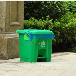 Thùng rác nhựa đạp chân cao cấp 30L màu Xanh lá