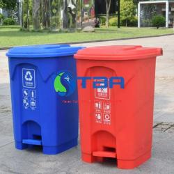 Thùng rác nhựa 45L (50L) cao cấp kiểu đạp chân cho nhà hàng