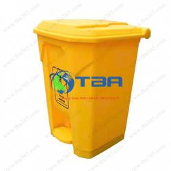 Thùng rác nhựa đạp chân màu vàng 45L cho hộ gia đình, nhà hàng