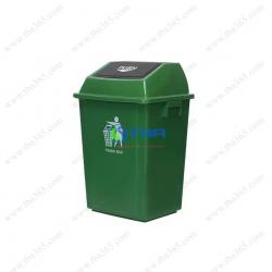 Thùng rác nhựa kiểu nắp bập bênh 25L xanh Lá cho nhà hàng