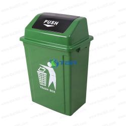 Thùng rác nhựa nhà hàng kiểu bập bênh 40L (45L) xanh lá