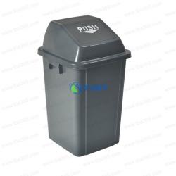 Thùng rác Á Châu 60L bập bênh màu xám chuyên dùng khách sạn