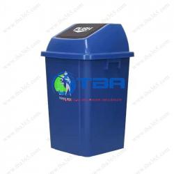 Thùng rác nhựa 100L màu xanh da trời cho nhà hàng, khách sạn
