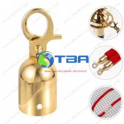 Đầu móc inox mạ vàng dây nhung trụ chắn đầu tròn