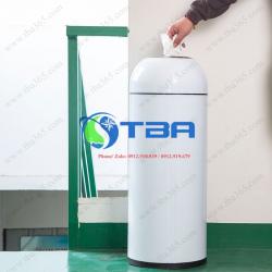 Thùng rác cao cấp ống trụ màu trắng cho khu trung tâm hội nghị