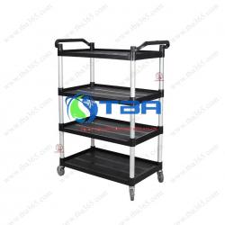 Xe đẩy phục vụ nhà hàng 04 tầng nhựa cao cấp Á CHÂU