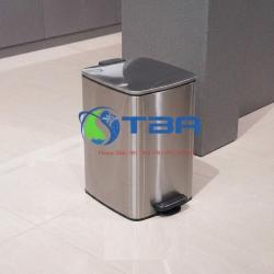 Thùng rác vuông cao cấp 16L inox đạp chân Á Châu