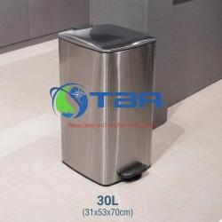 Thùng rác inox đạp chân cỡ lớn 30L Á Châu