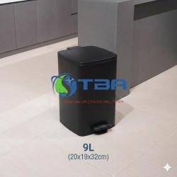 Thùng rác inox 9L màu đen cao cấp Á Châu