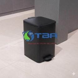 Thùng rác 16L inox đạp chân Màu đen cho nhà hàng