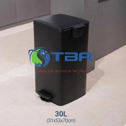 Thùng rác văn phòng 30L màu đen kiểu đạp chân cao cấp