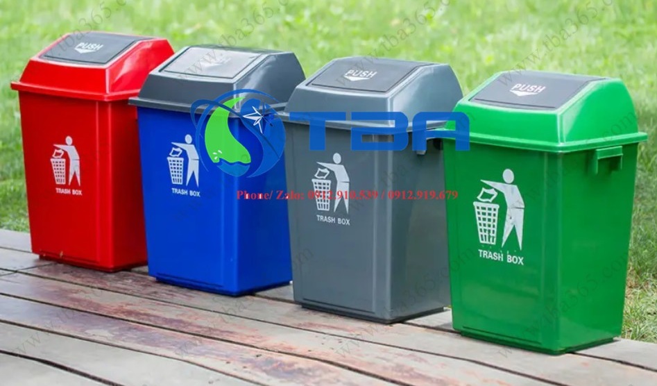 Thùng rác nhựa nắp lật Á CHÂU