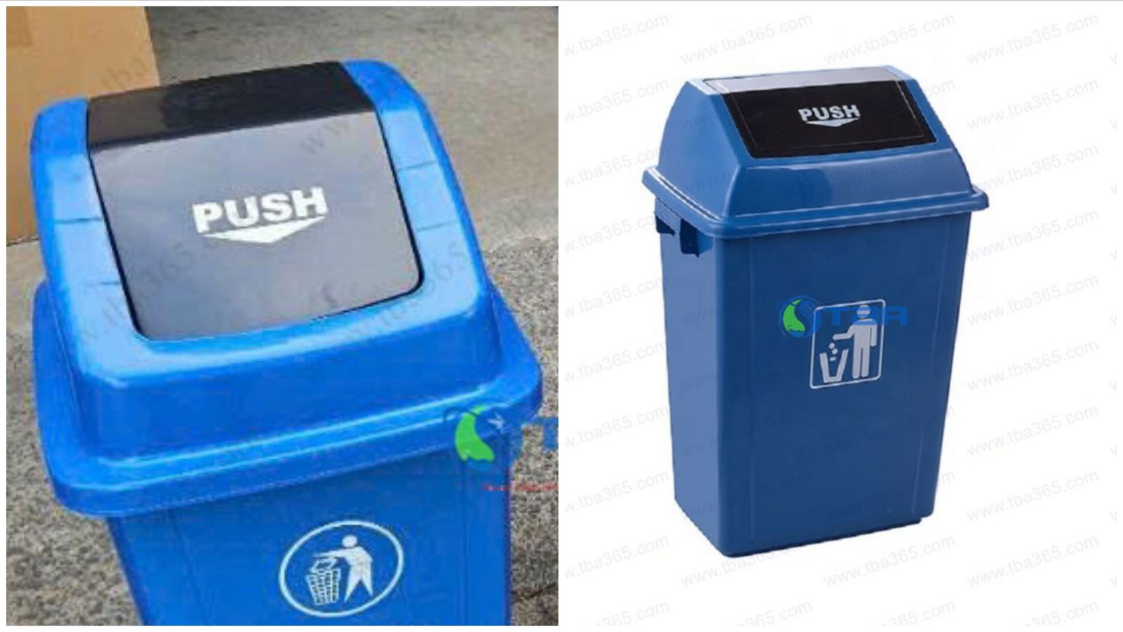 Thùng rác nhựa 25L á Châu màu xanh da trời cho gia đình