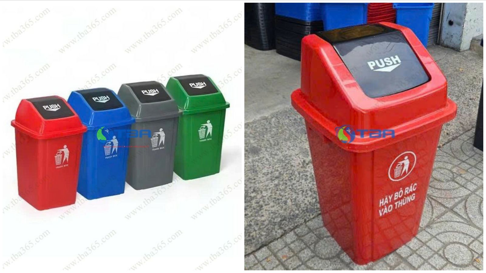Thùng rác nhựa nhà hàng 60L cao cấp Á Châu