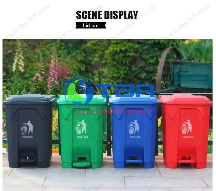 Thùng rác nhựa đạp chân cao cấp Á CHÂU
