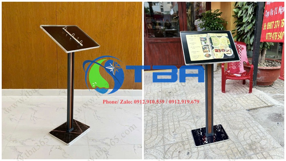 Bảng menu cao cấp chân đế hoa cương Á CHÂU cho nhà hàng