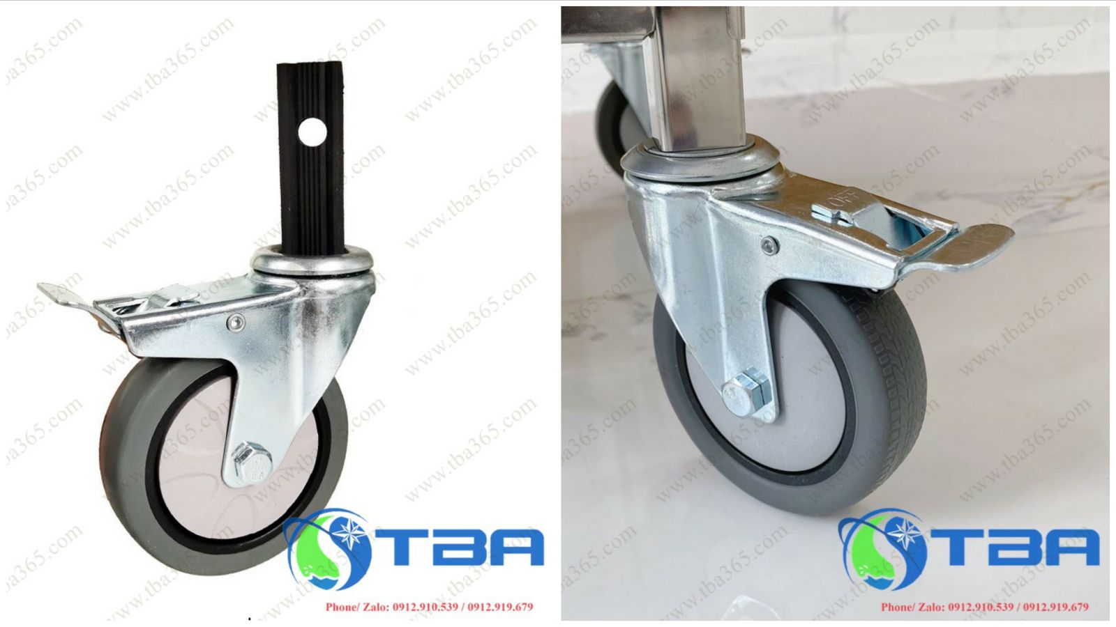Bánh xe có khóa thay thế xe đẩy thức ăn inox cao cấp