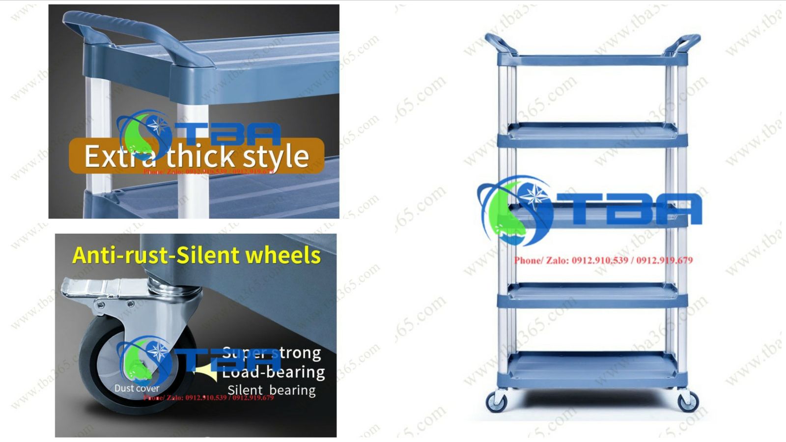 Xe đẩy cỡ lớn khung bán nguyệt 05 tầng phục vụ cho nhà hàng