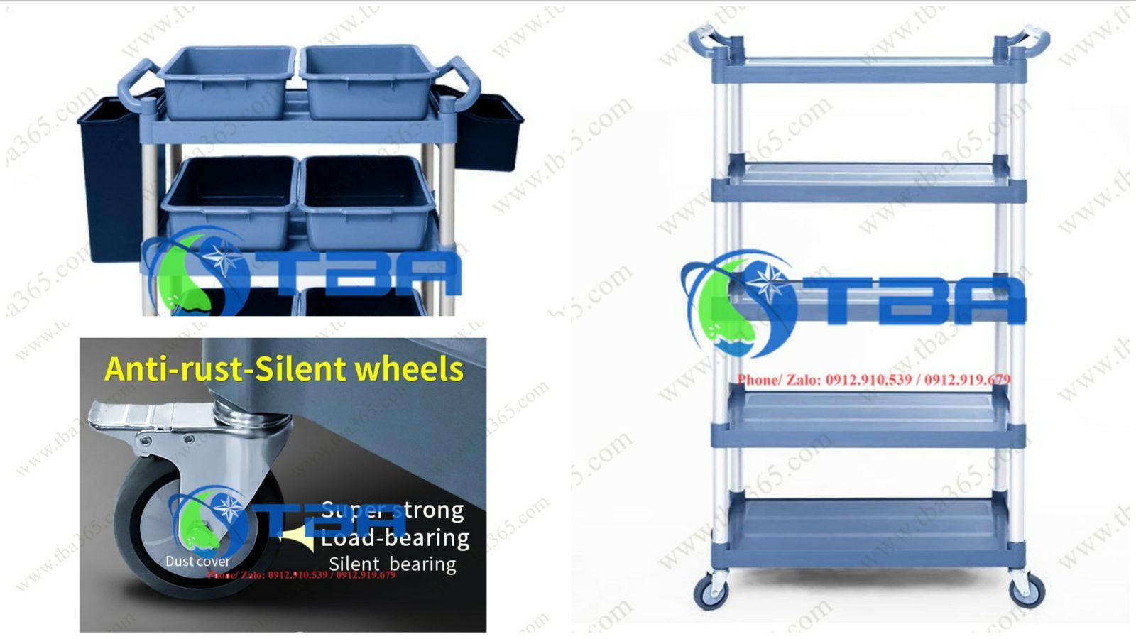 Xe đẩy phục vụ 05 tầng cao cấp Á Châu cho nhà hàng