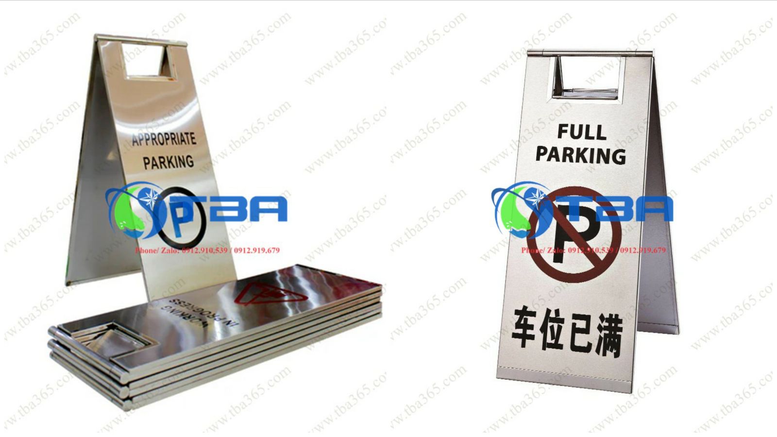 Bảng báo đặt sàn INOX cao cấp CẤM ĐẬU XE