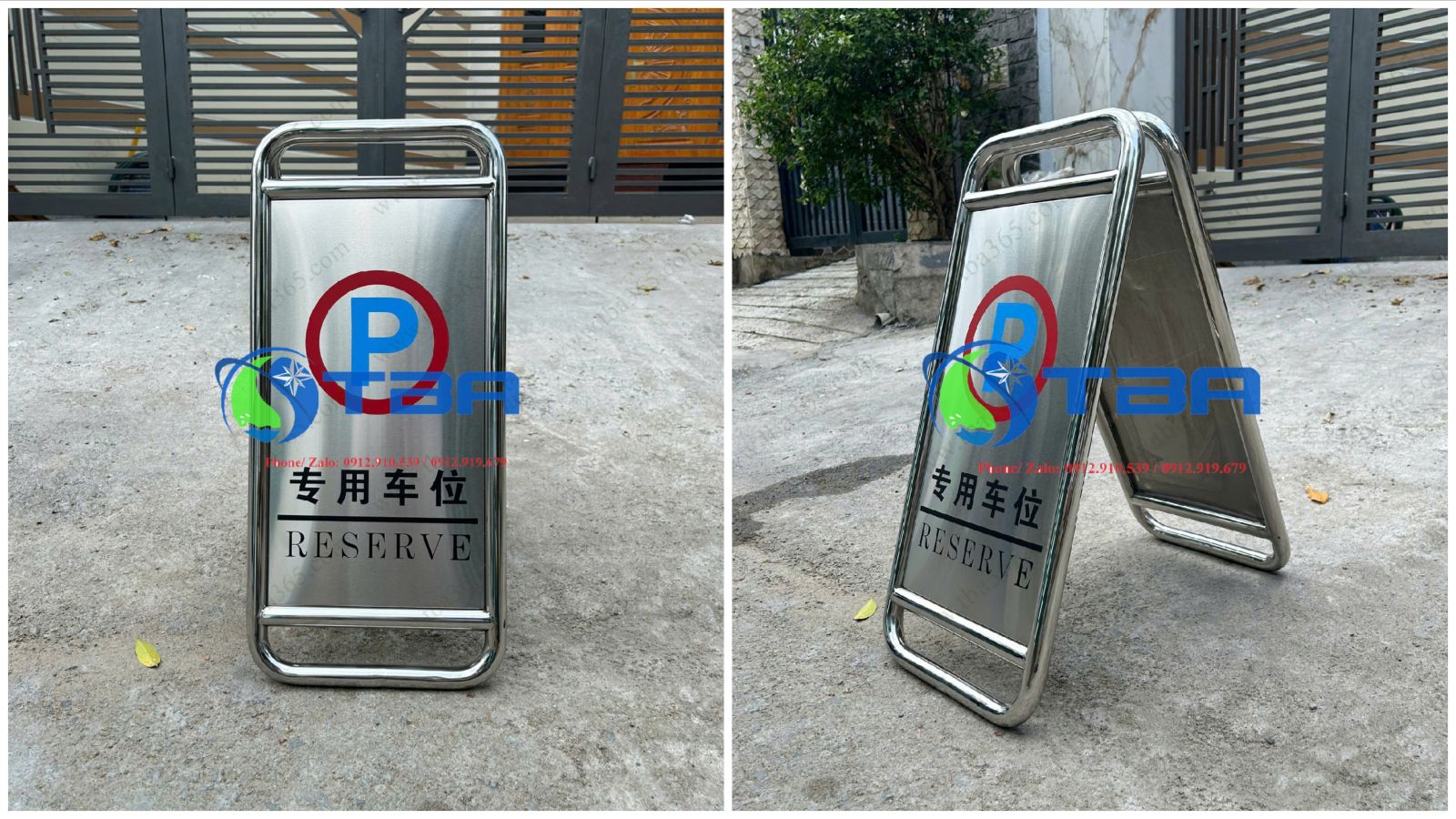 Bảng chữ A Kiểu gập khung inox cao cấp Á Châu