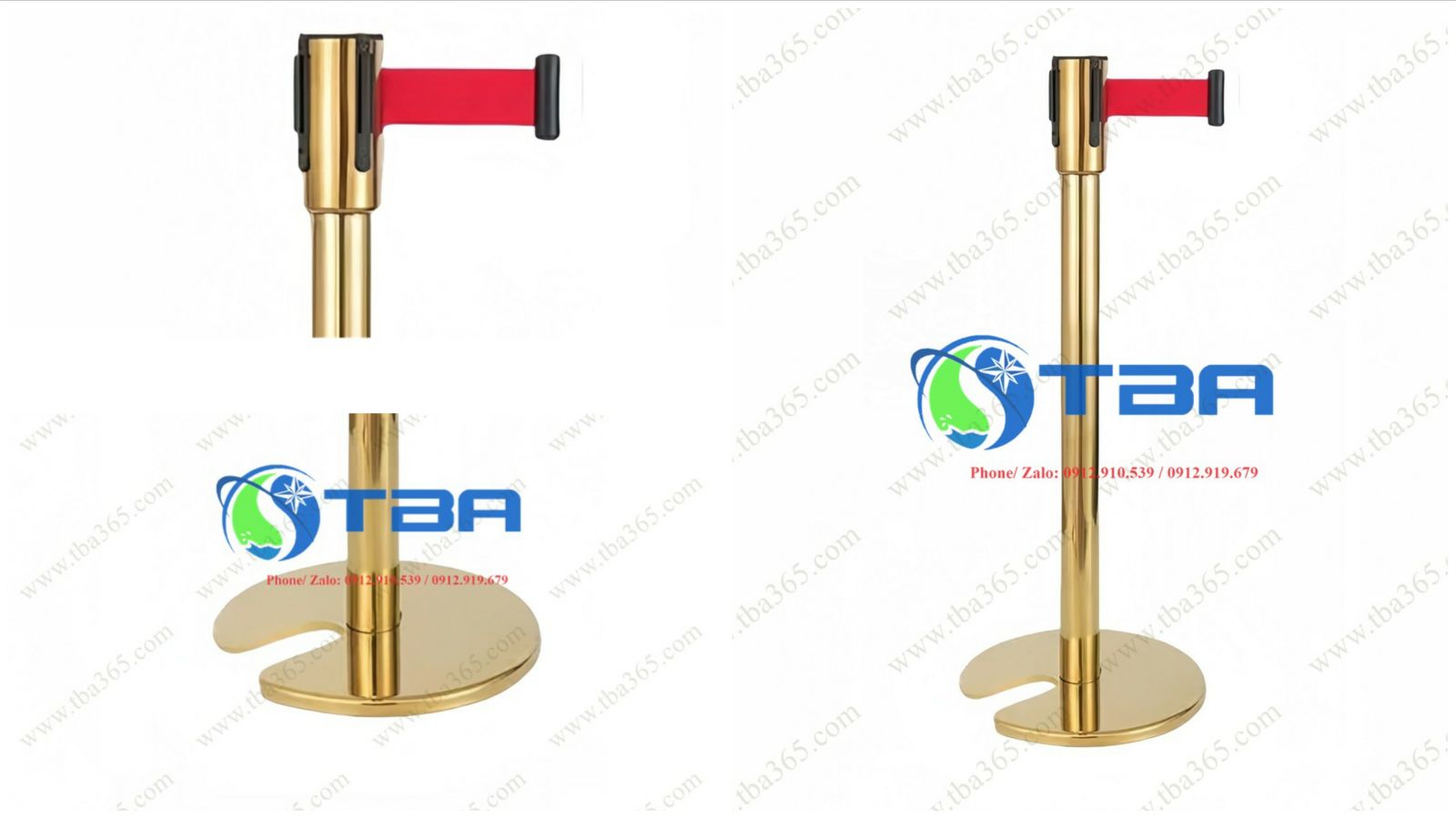 Trụ chắn chữ U inox mạ vàng cao cấp Á Châu