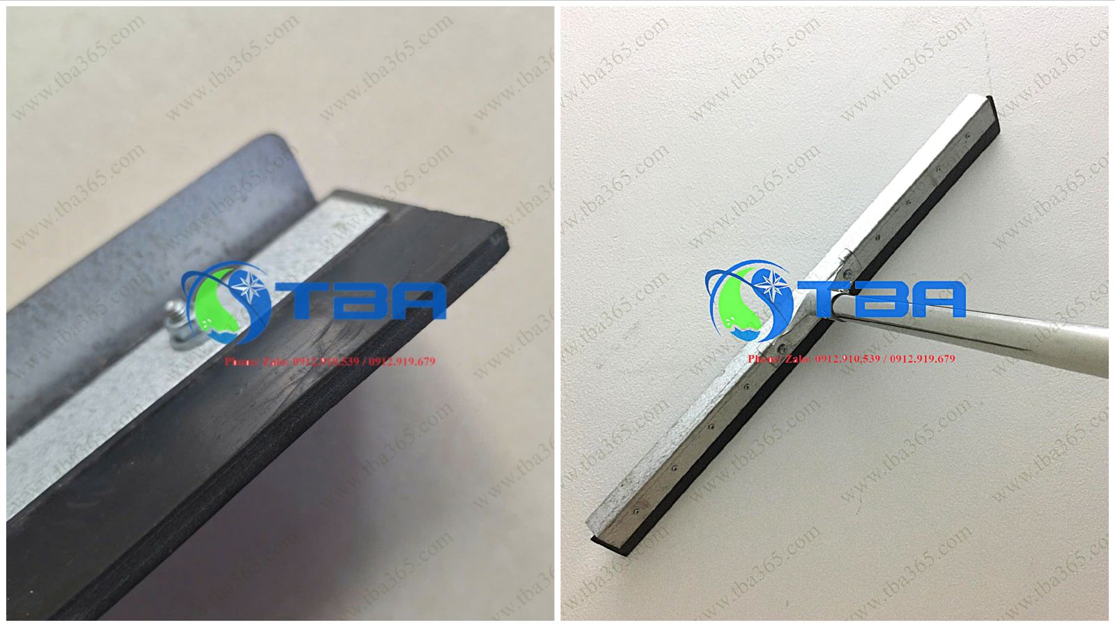 Cây đẩy, gạt nước sàn đầu thép tấm cao su đúc 55cm Á Châu