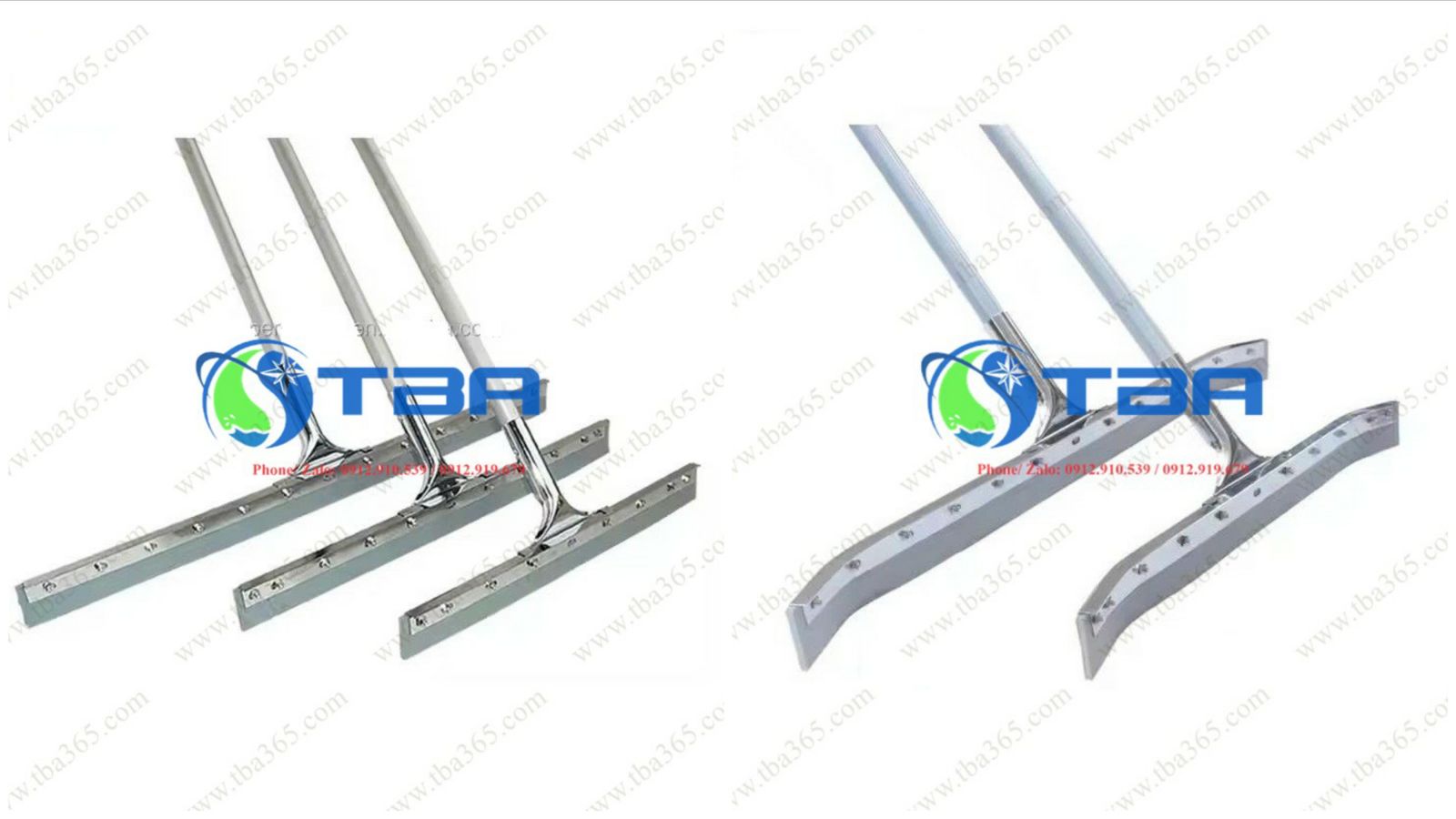 Cây gạt sàn nhôm đầu kẹp inox lưỡi cao su đúc Á CHÂU