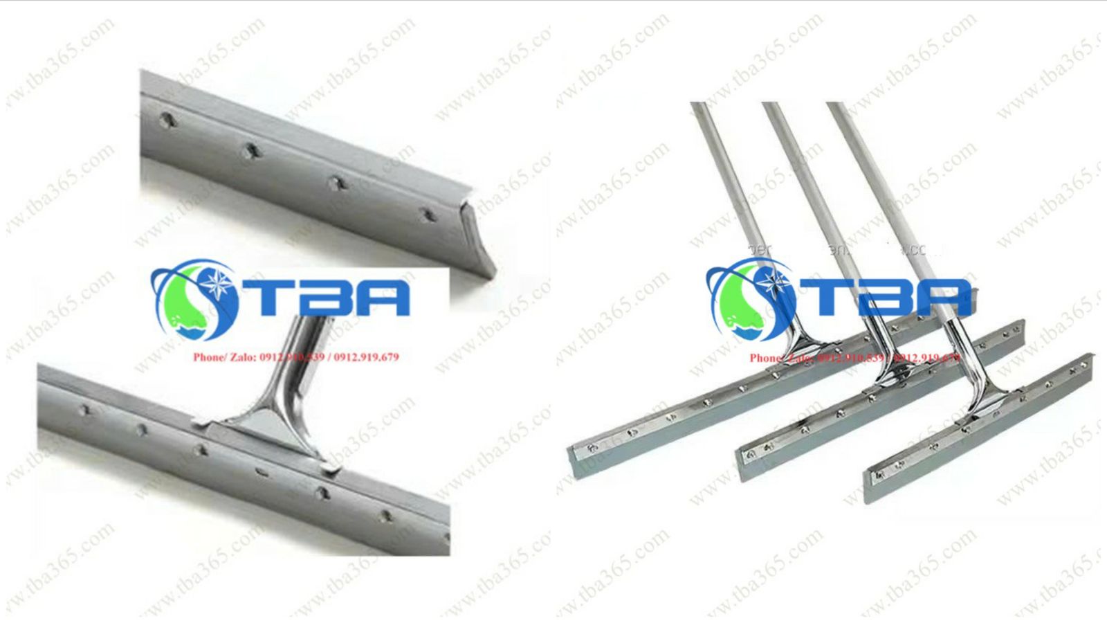 Cây gạt nước sàn đầu inox Cong 45cm Á Châu