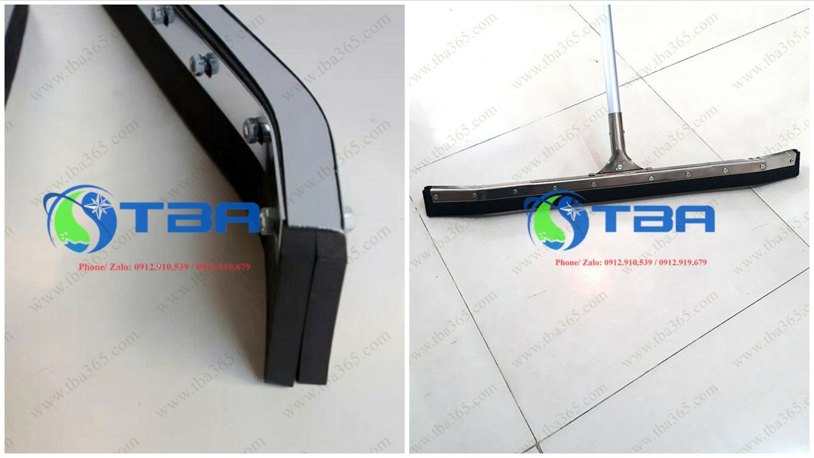 Gạt sàn cong 75cm đầu inox, tấm gạt kép 2cm Á Châu