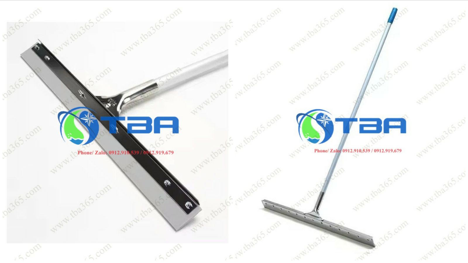 Cây gạt nước sàn thân nhôm đầu inox cao su 75cm