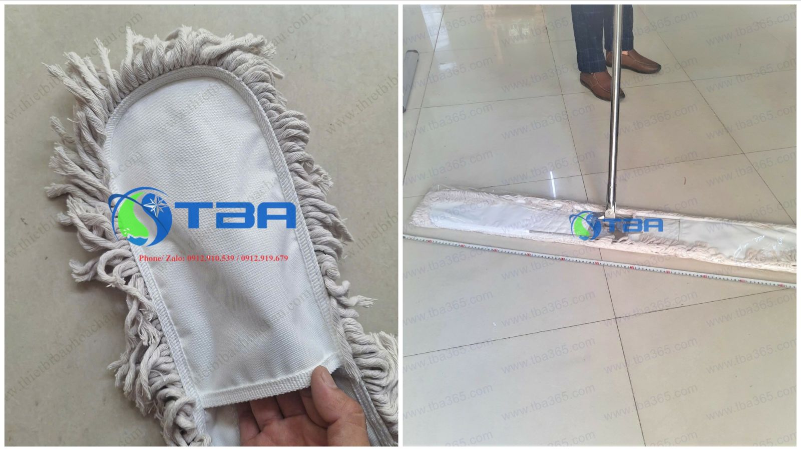 Tấm lau sàn công nghiệp 120cm cotton siêu thấm hút Á Châu