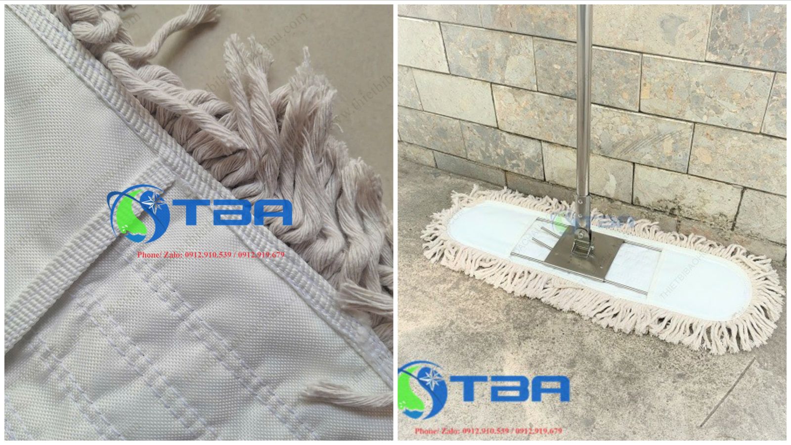 Tấm lau cotton 60cm Á Châu lau sàn Khô Và Ướt